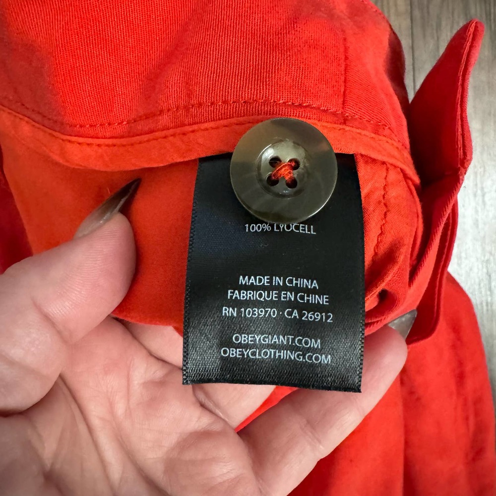 Obey No 89 Bright Red Straight Leg Pants Slacks - Picture 5 of 8